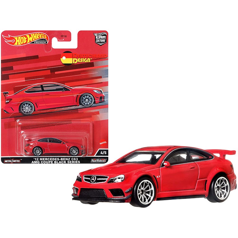2012 Mercedes Benz C63 AMG Coupe Black Series Red “Deutschland Design” Series Diecast Model Car by Hot Wheels