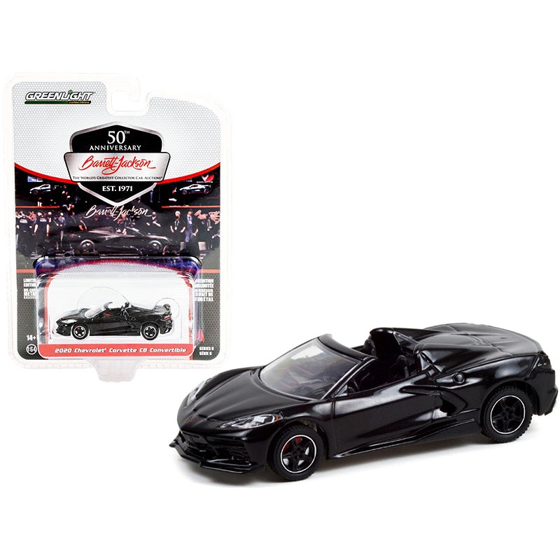 2020 Chevrolet Corvette C8 Stingray Convertible Black (Lot #3003) Barrett Jackson “Scottsdale Edition” Series 8 1/64 Diecast Model Car by Greenlight
