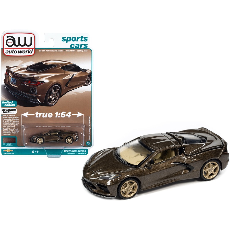 2020 Chevrolet Corvette Zeus Bronze Metallic “Sports Cars” Limited Edition 1/64 Diecast Model Car by Auto World