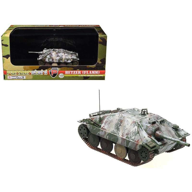 Hetzer (Flamm) Tank Destroyer “17th SS Panzergrenadier Division Operation Nordwind” German Army 1/72 Diecast Model by Panzerstahl