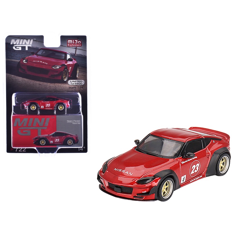 Nissan Z “Pandem” #23 Passion Red Metallic Limited Edition to 6600 pieces Worldwide 1/64 Diecast Model Car by Mini GT