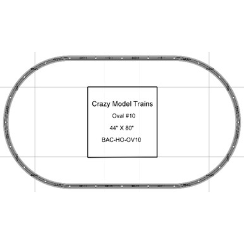 Bachmann E-Z Track HO Scale Oval #10 Basic Train Track Set – 44″ X  80″