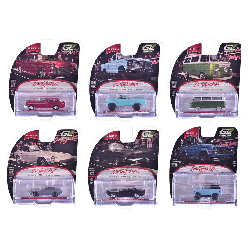 “Barrett-Jackson” Series 16 Set of 6 Cars 1/64 Diecast Model Cars by Greenlight