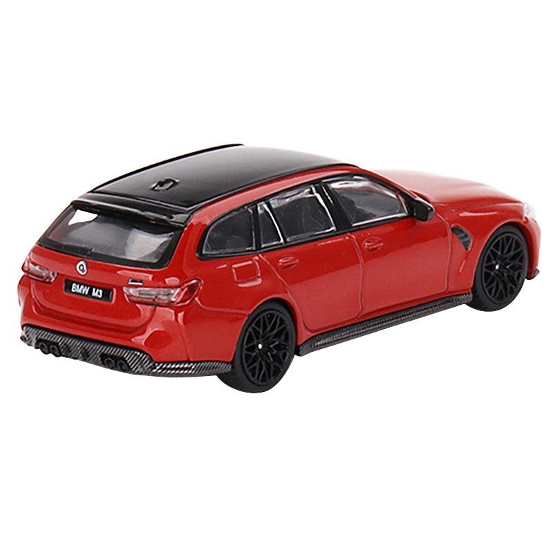 BMW M3 Competition Touring Toronto Red Metallic with Black Top Limited Edition to 3000 pieces Worldwide 1/64 Diecast Model Car by Mini GT