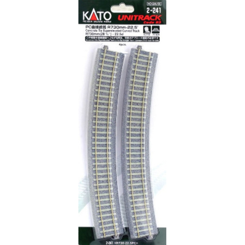 Kato 2-241 HO Scale R730-22.5 unitrack PC curve line (4 pieces) (japan import)