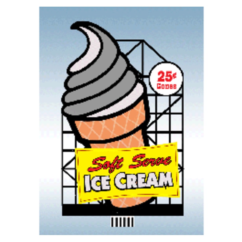 Miller Engineering #88-3001 Large Ice Cream Billboard