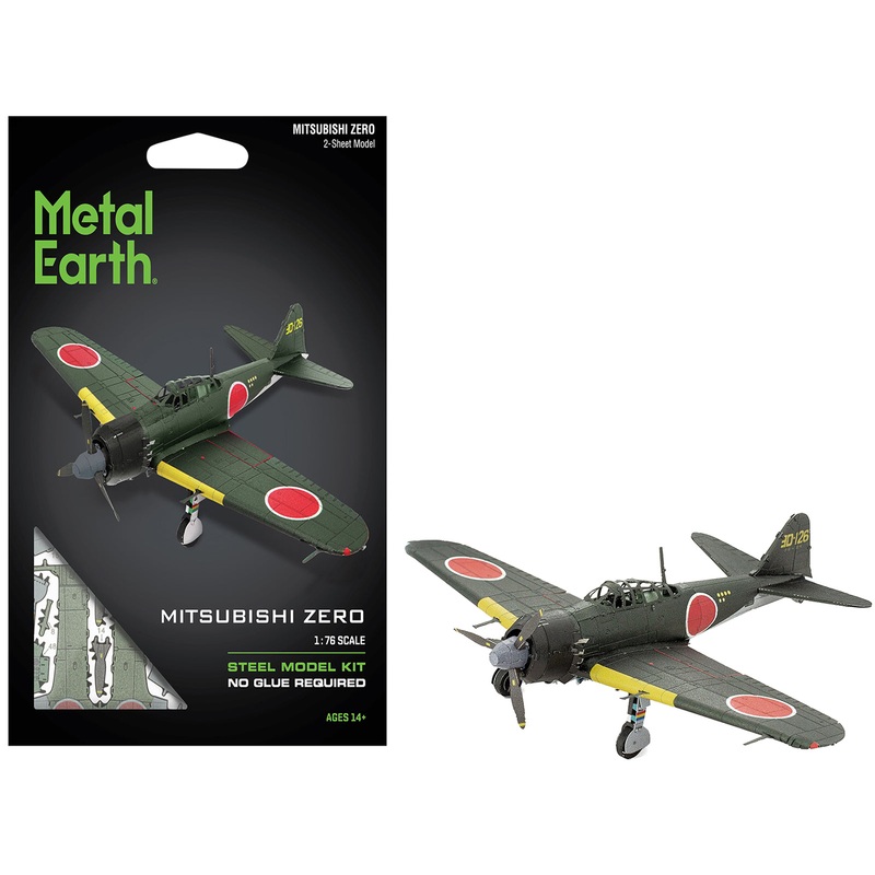 Model Kit Mitsubishi A6M Zero Fighter Aircraft “World War II” Imperial Japanese Navy (Moderate Difficulty) Steel Model by Metal Earth