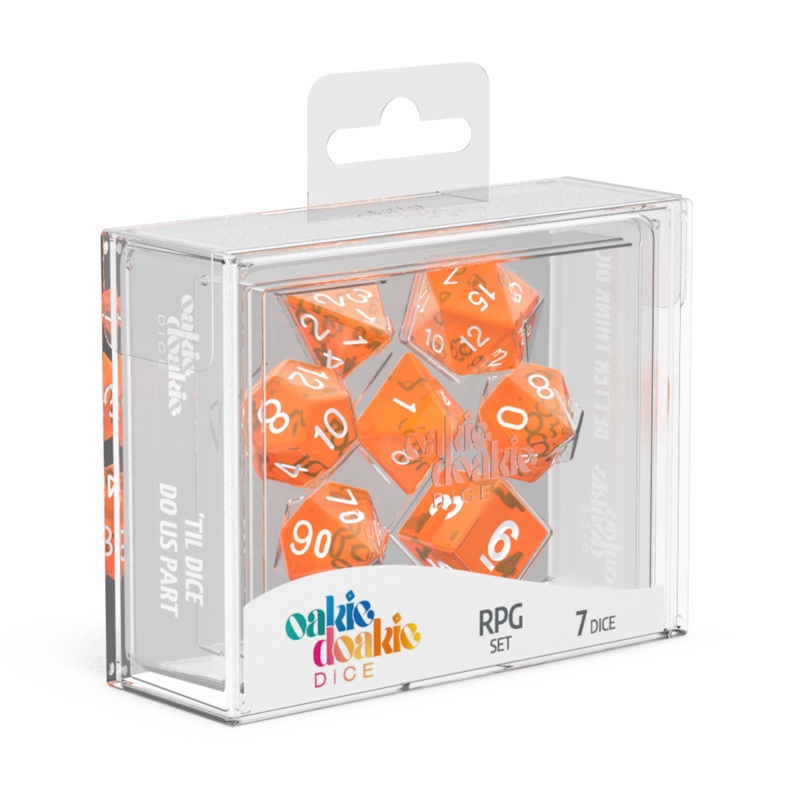 Oakie Doakie Dice – RPG Set Translucent Orange (7)
