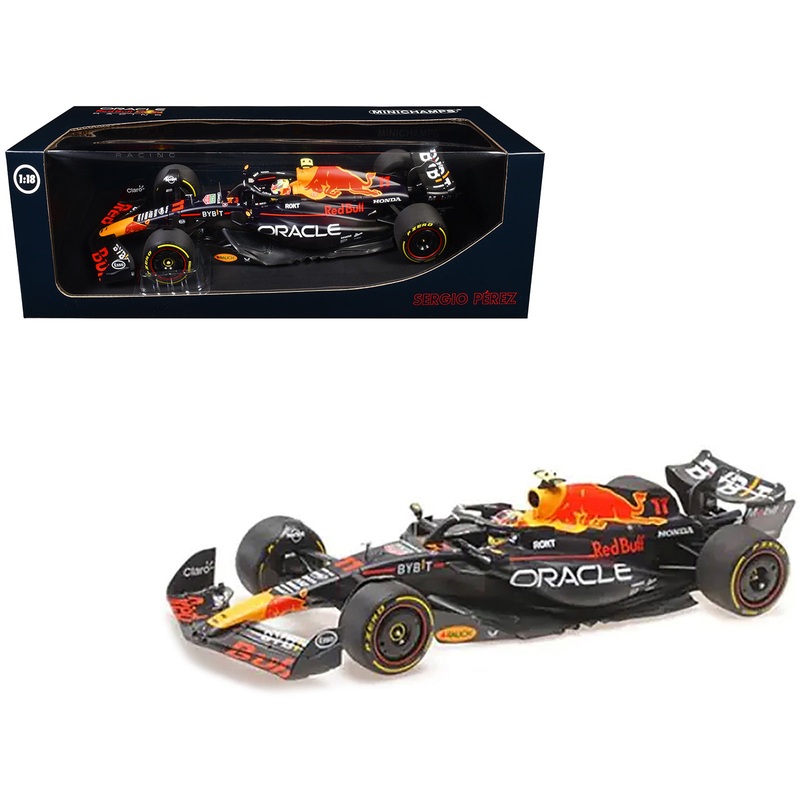 Red Bull Racing RB19 #11 Sergio Perez “Oracle” 2nd Place F1 Formula One “Italian GP” (2023) with Driver Limited Edition to 108 pieces Worldwide 1/18 Diecast Model Car by Minichamps
