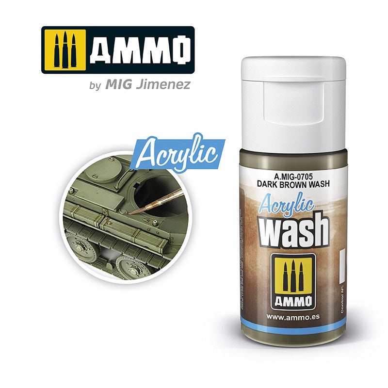 AMMO – 0705 Acrylic WASH Dark Brown Wash
