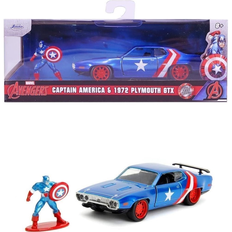 Jada – 1/32 Captain America & Plymouth GTX 1972 (Marvel)