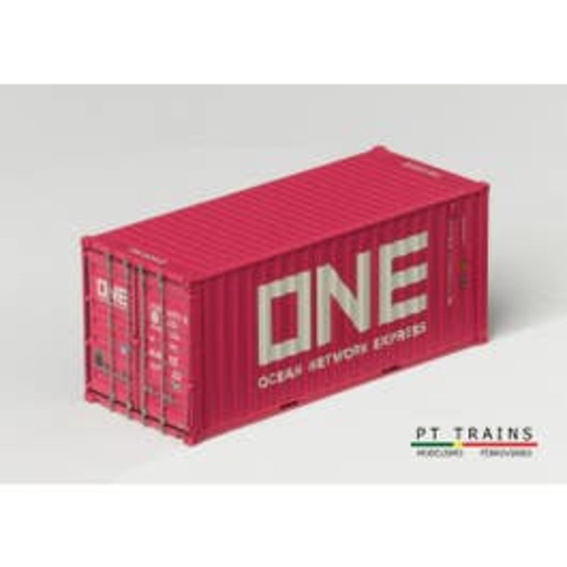 PT Trains 820030 HO Container 20DV ONE (FTAU1605110) (Pink) (Extremely Delicate Doors)