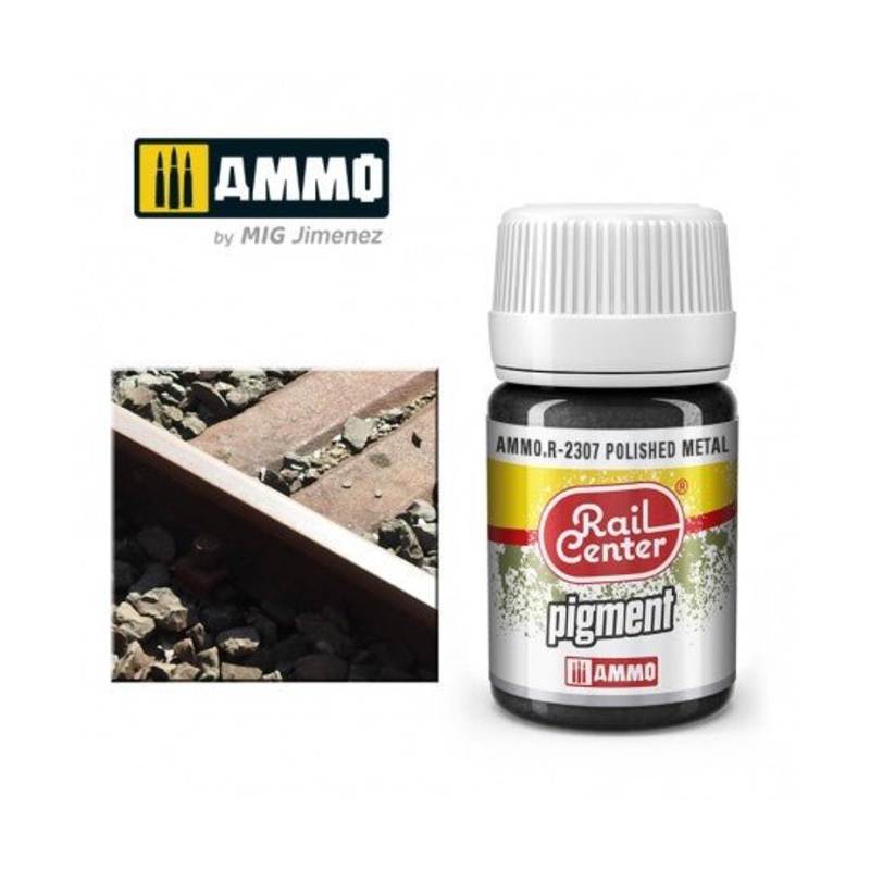 Rail Center Paint R-2307, Pigment, Polished Metal, 35ml bottle, Dry Pigment