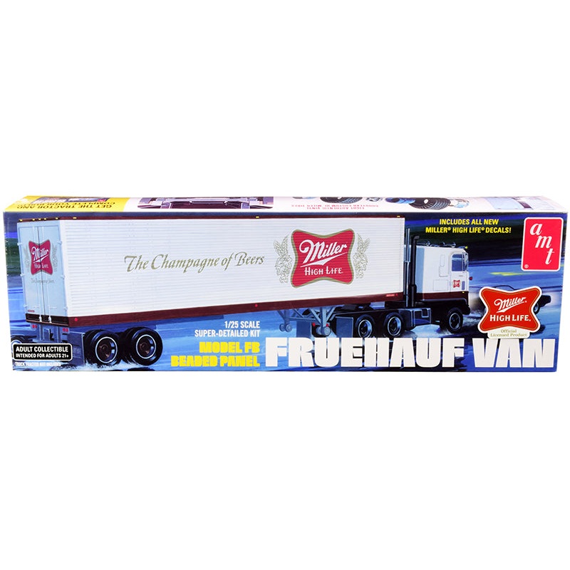 Skill 3 Model Kit Fruehauf FB Beaded Panel Van Trailer “Miller” 1/25 Scale Model by AMT