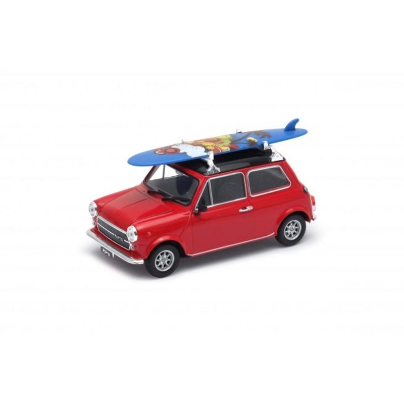 Welly – 1/24 Mini Cooper 1300 With Surf Board (Red)