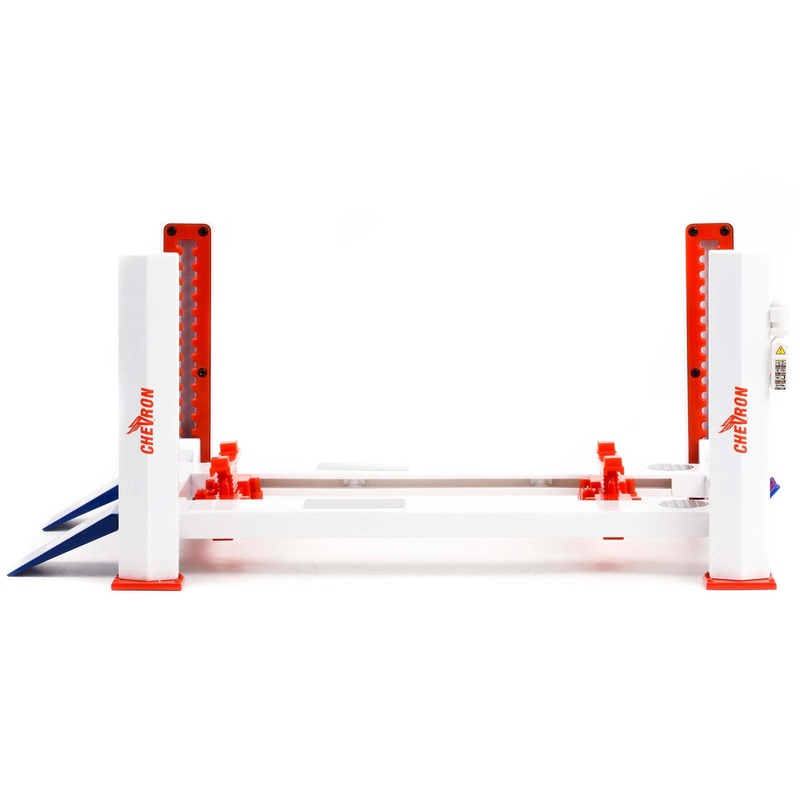 Adjustable Four Post Lift “Chevron Gasolines” for 1/18 Scale Diecast Model Cars by Greenlight