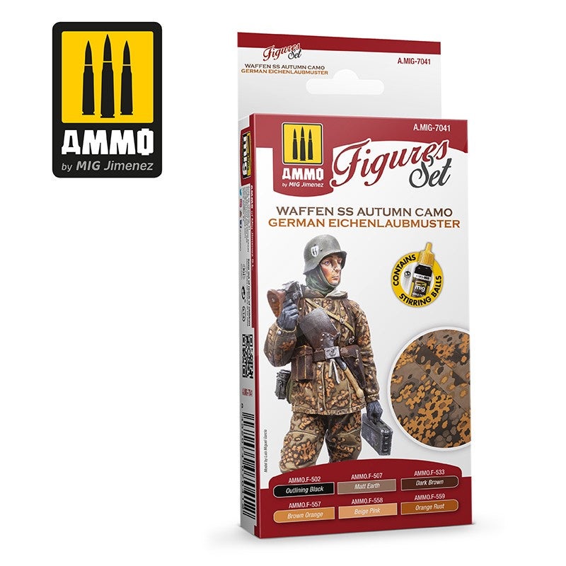 AMMO – 7041 Waffen SS Autumn Camo. German Einchenlaubmuster (Paint Set)