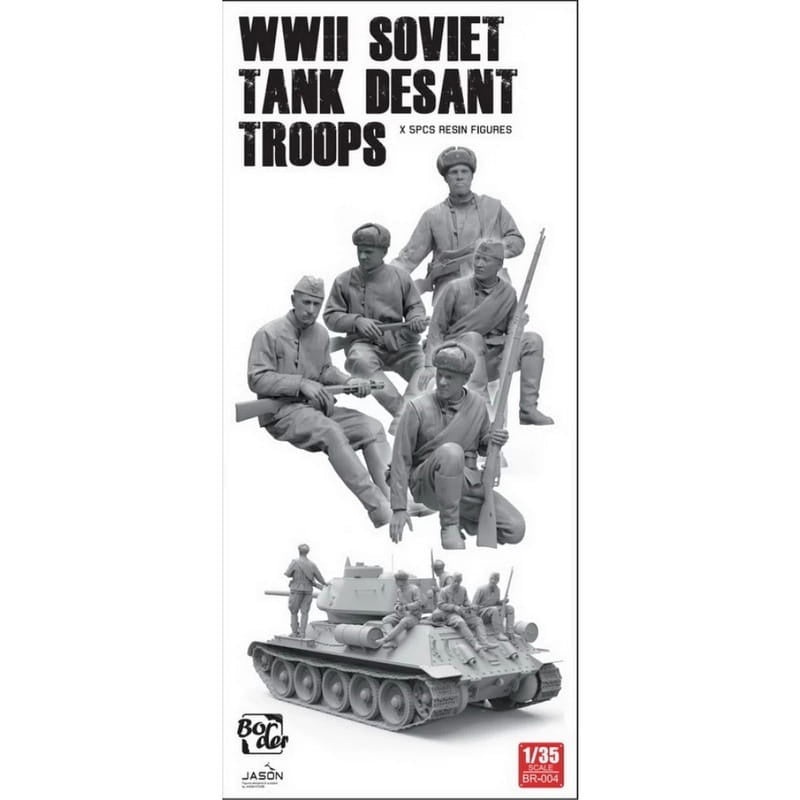 Border Model – 1/35 WWII Soviet Tank Desant Troops (5 resin Figures)