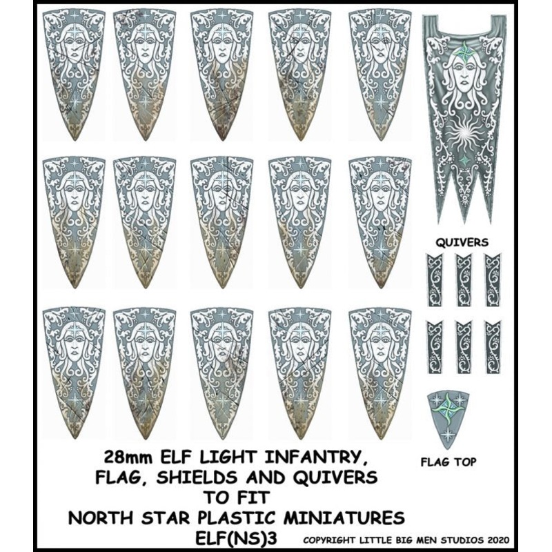 LBMS Transfers – Elf Light Infantry Banner & Shield Designs 3