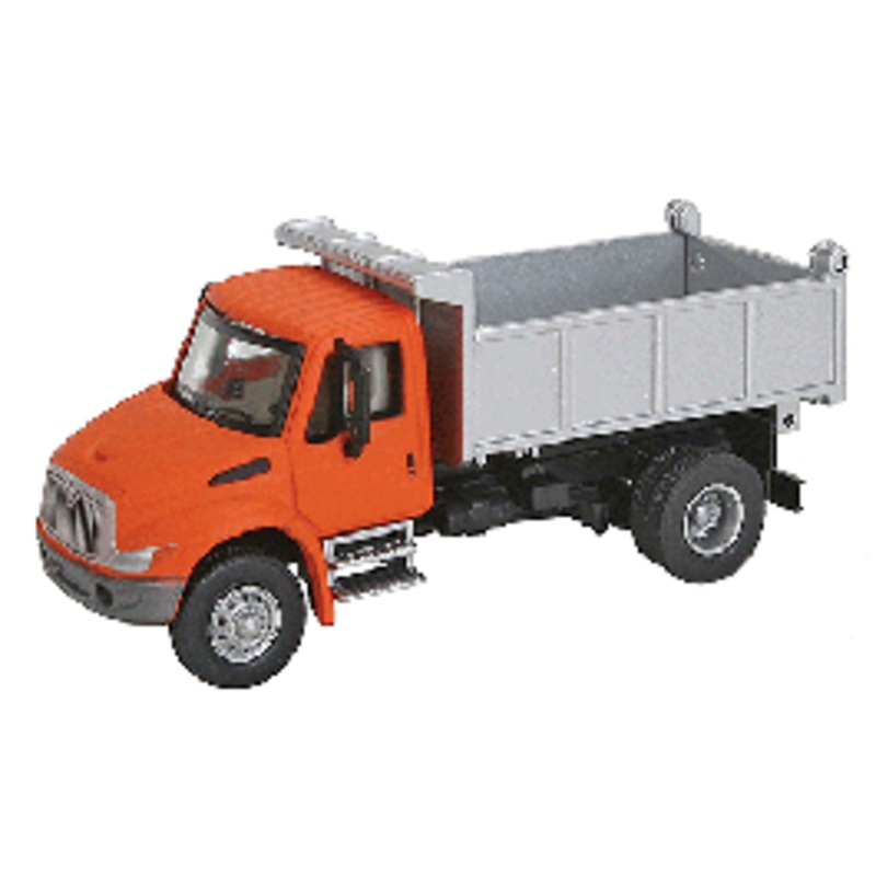 Walthers SceneMaster #949-11633 International 4300 Truck Single-Axle Dump Truck orange cab