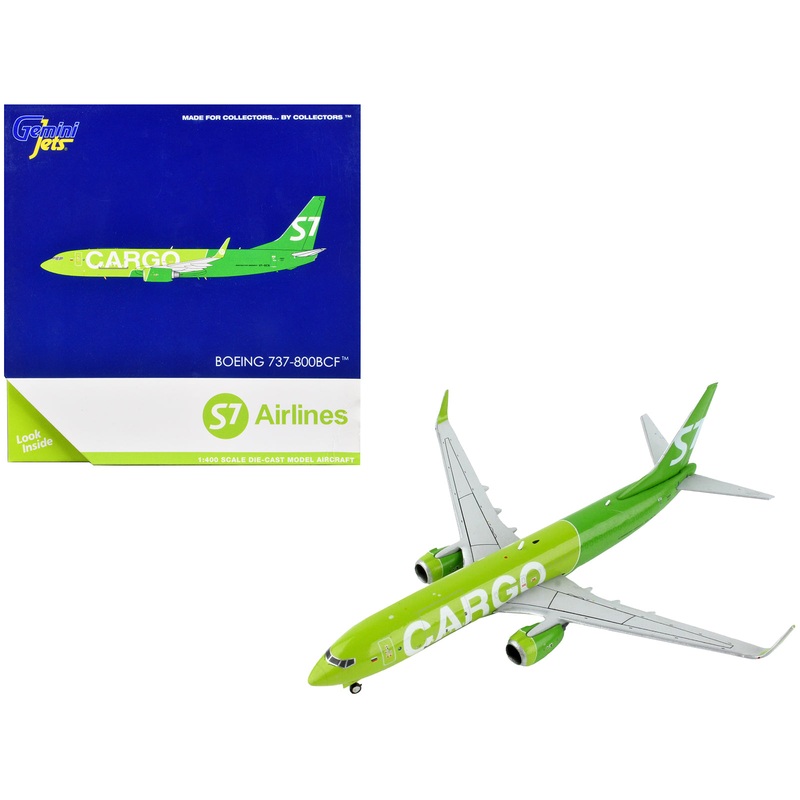 Boeing 737-800BCF Commercial Aircraft “S7 Airlines Cargo” Green 1/400 Diecast Model Airplane by GeminiJets