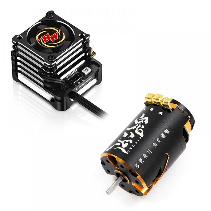HobbyWing – XERUN XD10 PRO Drift Sensored Brushless ESC Black w/Onisiki KIKOKU 10.5T 4050KV Gold For 1/10 RC Drift