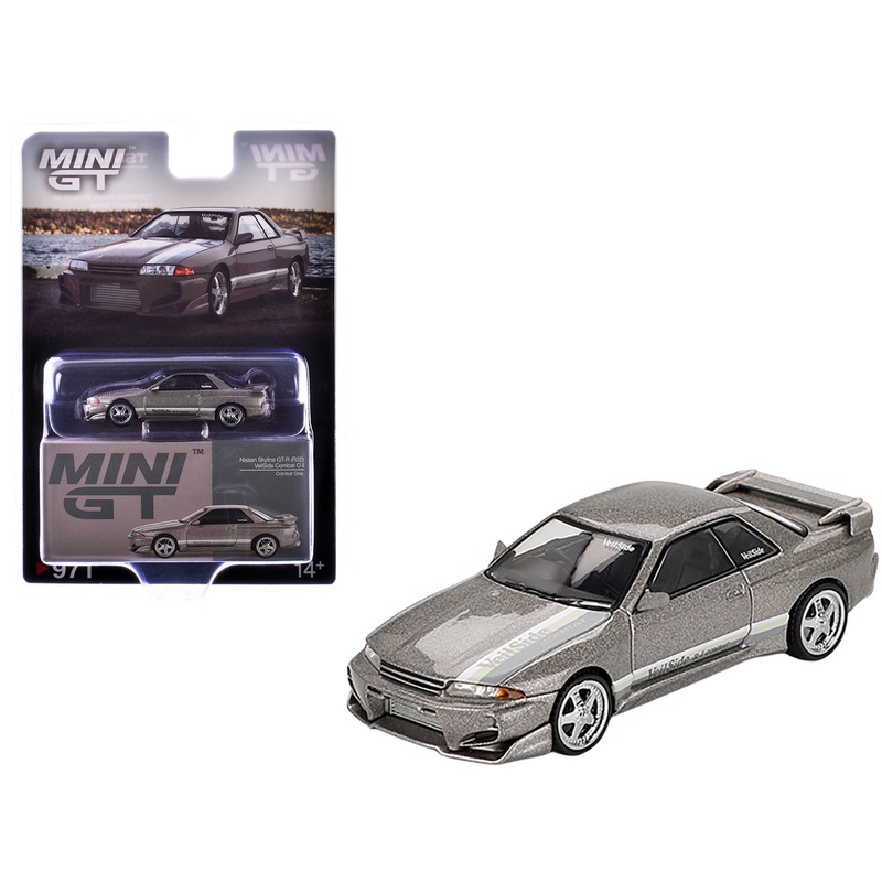 Nissan Skyline GT-R (R32) RHD (Right Hand Drive) “Veilside Combat C-I” Gray Metallic Limited Edition 1/64 Diecast Model Car by Mini GT