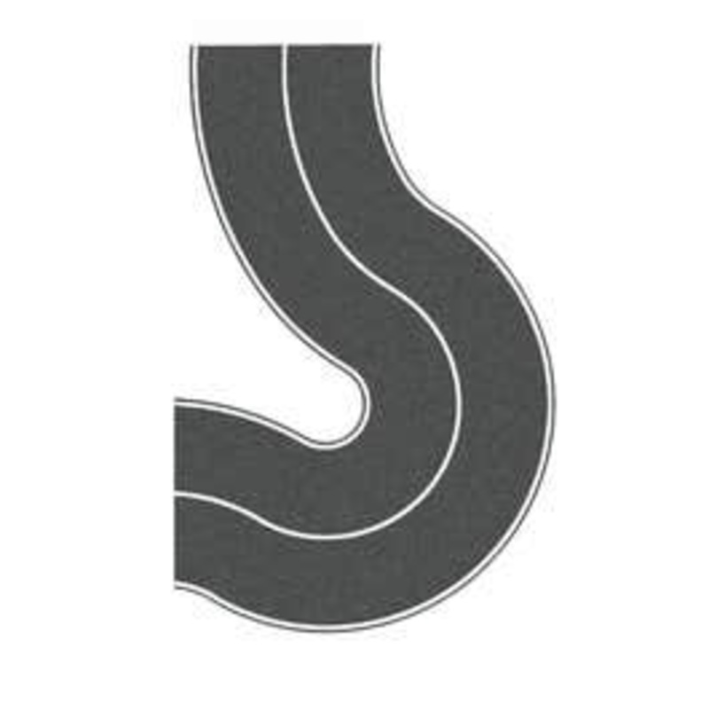 NOCH 60701  HO Flexible Highway Curve Asphalt (3.14 inches)