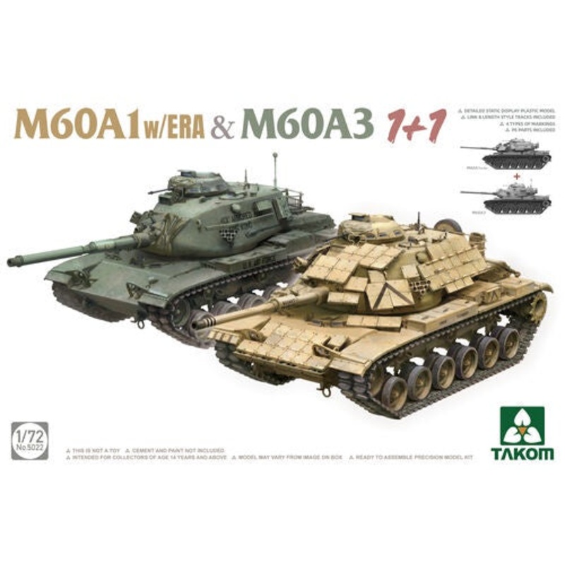 Takom – 1/72 M60A1 w/ ERA & M60A3 (1+1)