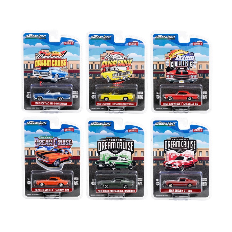 “Woodward Dream Cruise” Set of 6 pieces Series 1 1/64 Diecast Model Cars by Greenlight