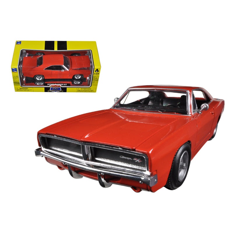 1969 Dodge Charger R/T Orange “Muscle Car Collection” 1/25 Diecast Model Car by New Ray