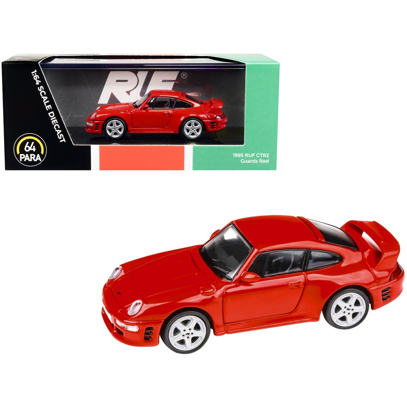 1995 RUF CTR2 Guards Red 1/64 Diecast Model Car by Paragon