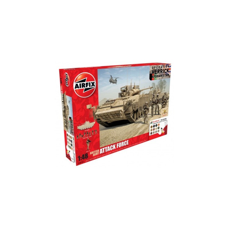 Airfix – 1/48 British Forces Attack Force (Gift Set Incl.Paint)