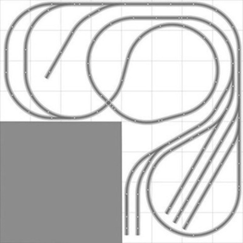 Bachmann E-Z Track Train Layout #025 Train Set HO Scale 8′ X 8′ L Wire Switches