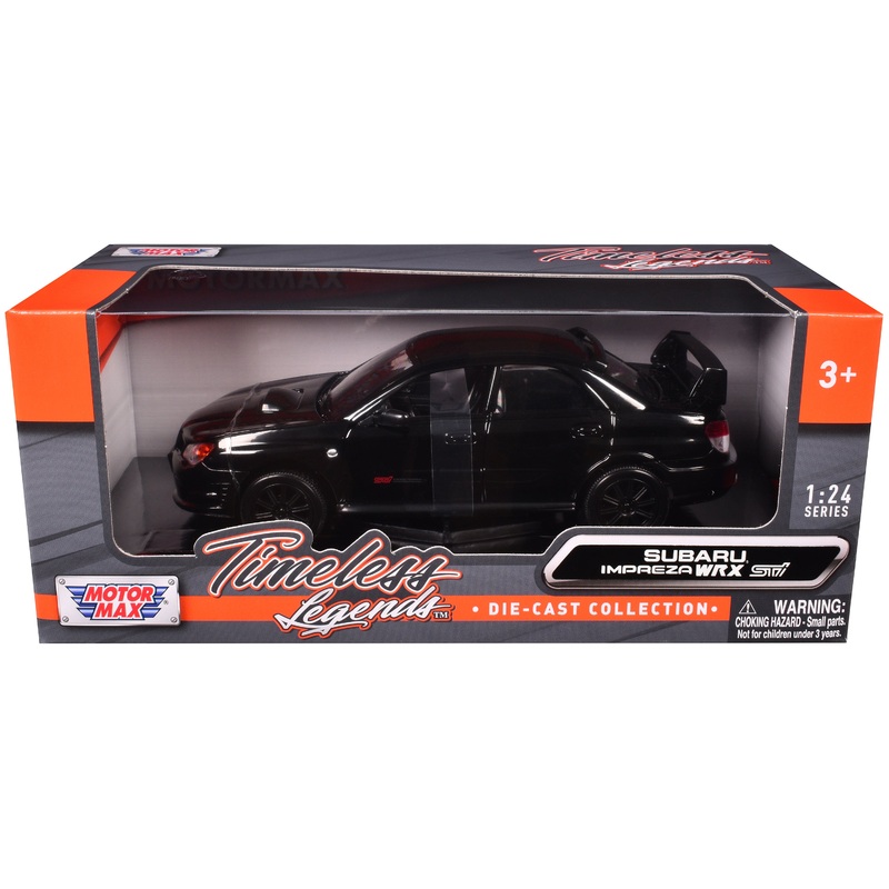 Subaru Impreza WRX STi Black 1/24 Diecast Model Car by Motormax