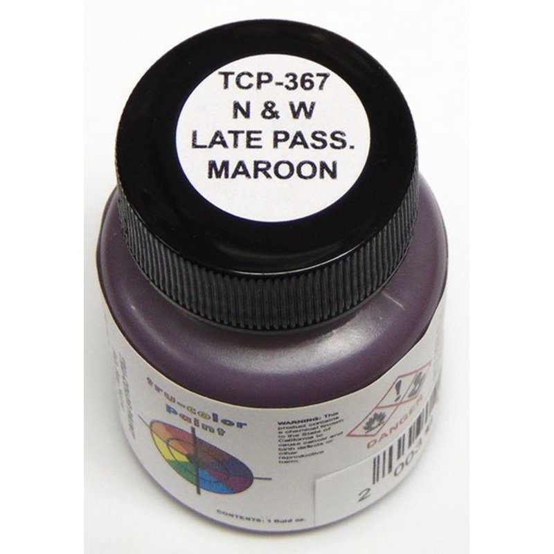 Tru Color TCP-367 Norfolk and Western, NW, Late Passenger, Maroon Paint 1 ounce
