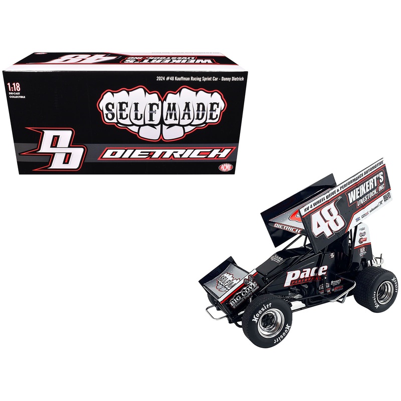 Winged Sprint Car #48 Danny Dietrich “Weikert’s Livestock Inc.” Gary Kauffman Racing (2024) 1/18 Diecast Model Car by ACME
