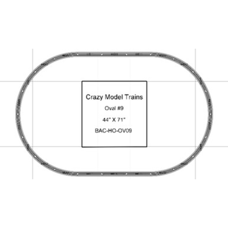 Bachmann E-Z Track HO Scale Oval #09 Basic Train Track Set – 44″ X  71″
