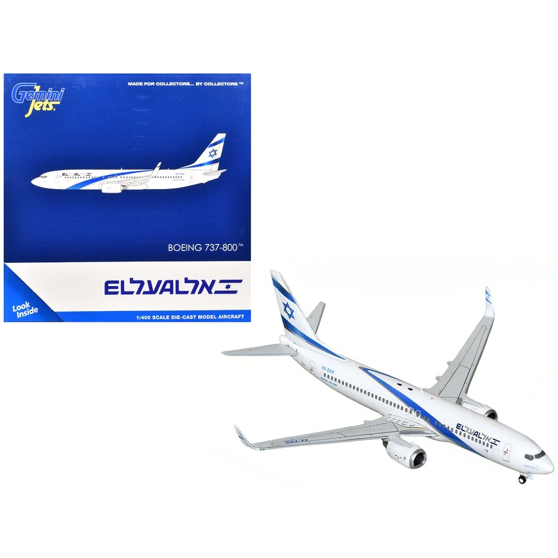 Boeing 737-800 Commercial Aircraft “El Al Israel Airlines” (4X-EKK) White with Blue Stripes 1/400 Diecast Model Airplane by GeminiJets