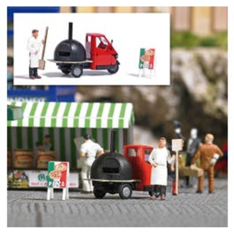 Busch 7992  HO Action Set: Mobile pizza maker kit