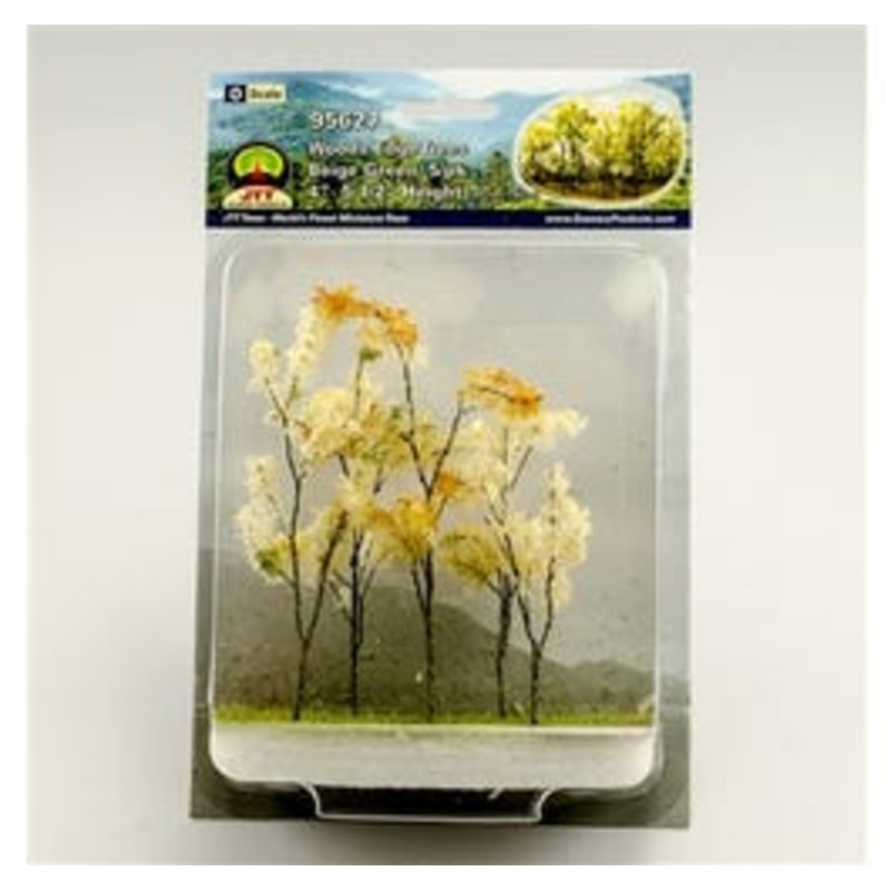 JTT 95627 O Woods Edge Trees, Beige Green, 4″ to 5.5″, 5/pk