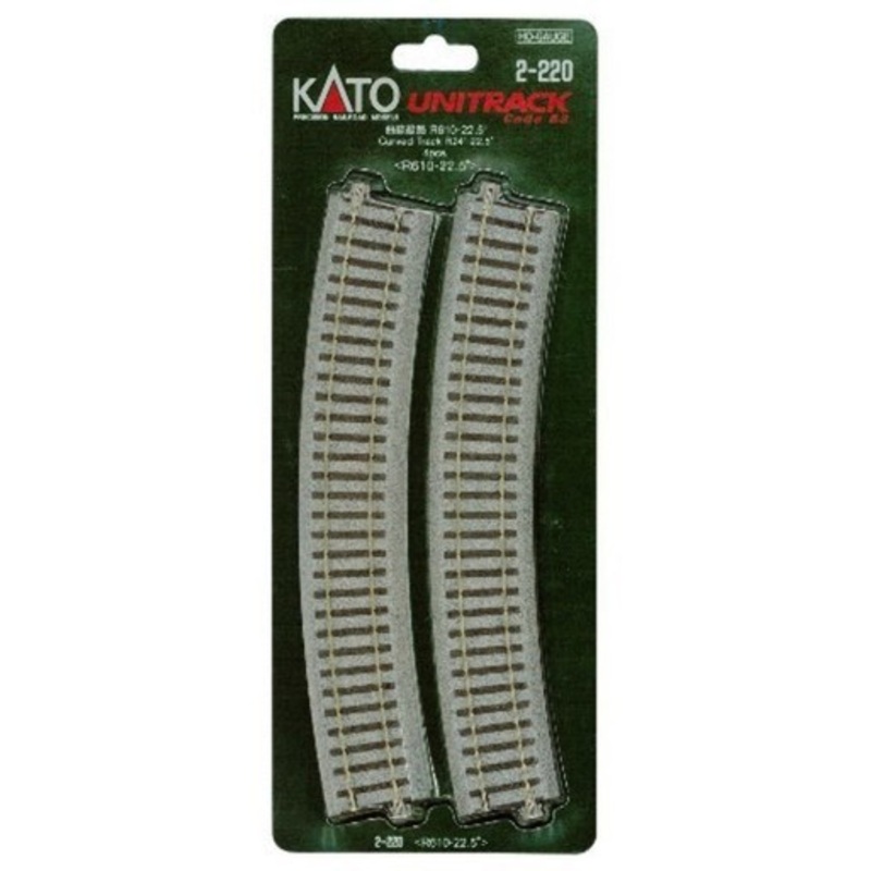 Kato 2-220 HO Scale 610mm 24″ Radius Curve 22.5-Degree (4)