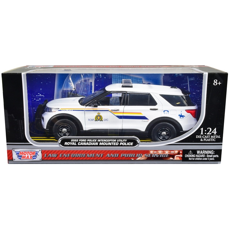 2022 Ford Police Interceptor Utility “RCMP (Royal Canadian Mounted Police)” White 1/24 Diecast Model Car by Motormax