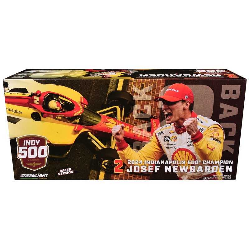 Dallara IndyCar #2 Josef Newgarden “Shell Oil” Team Penske “2024 Indianapolis 500 Champion” (Raced Version) “NTT IndyCar Series” (2024) 1/18 Diecast Model Car by Greenlight