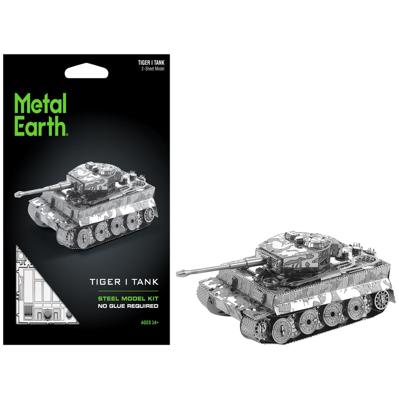 Model Kit German Tiger I Tank (Moderate Difficulty) Steel Model by Metal Earth