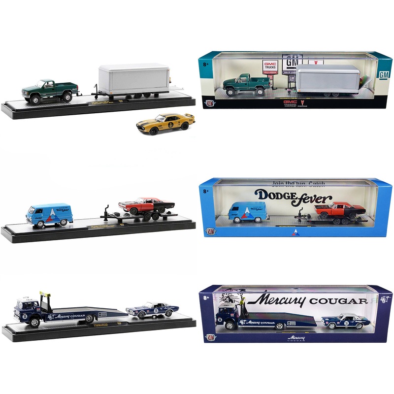 Auto Haulers Set of 3 Trucks Release 63 Limited Edition to 8400 pieces Worldwide 1/64 Diecast Models by M2 Machines