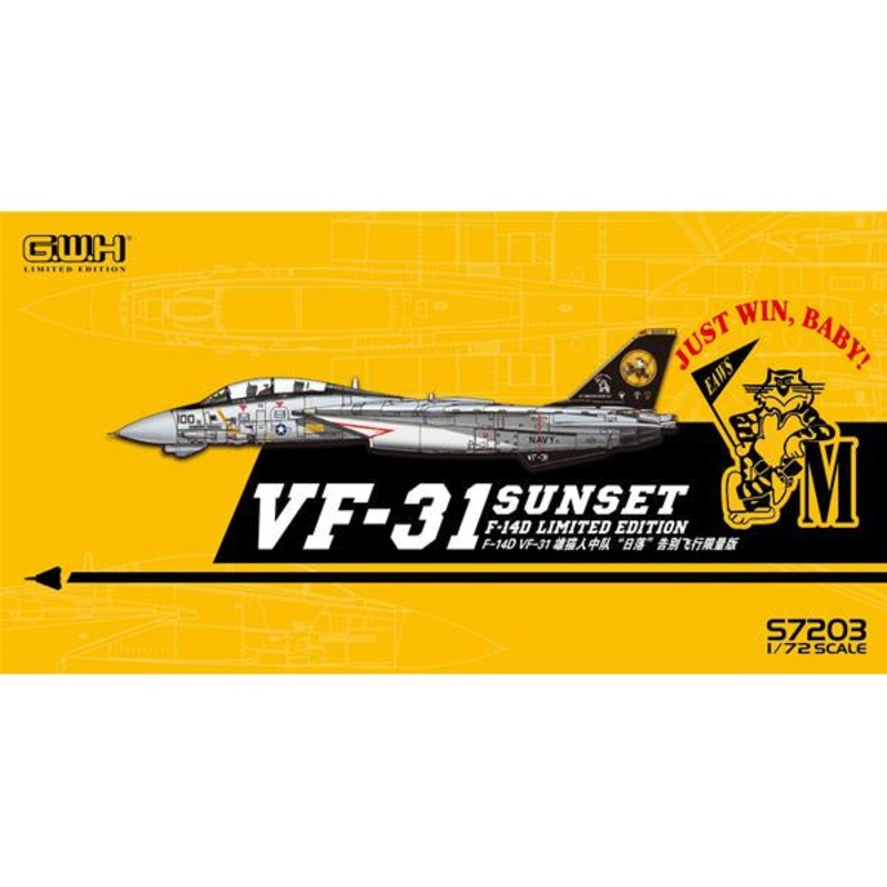 Great Wall Hobby – 1/72 US Navy F-14D VF-31 Sunset Farewell Flight w/ Special Decal