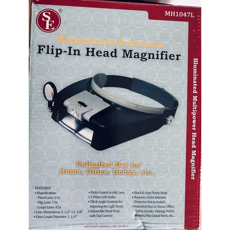 Illuminated Dual Lens Flip-In Head Magnifier