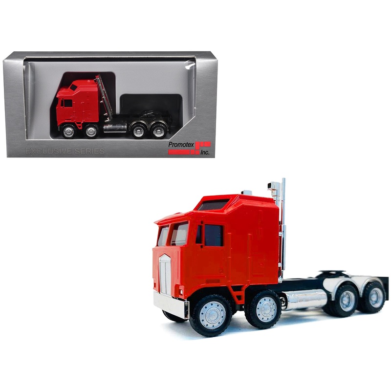 K100 5 Bar Grill Twin Steer Truck Tractor Red 1/87 (HO) Plastic Model Car by Promotex