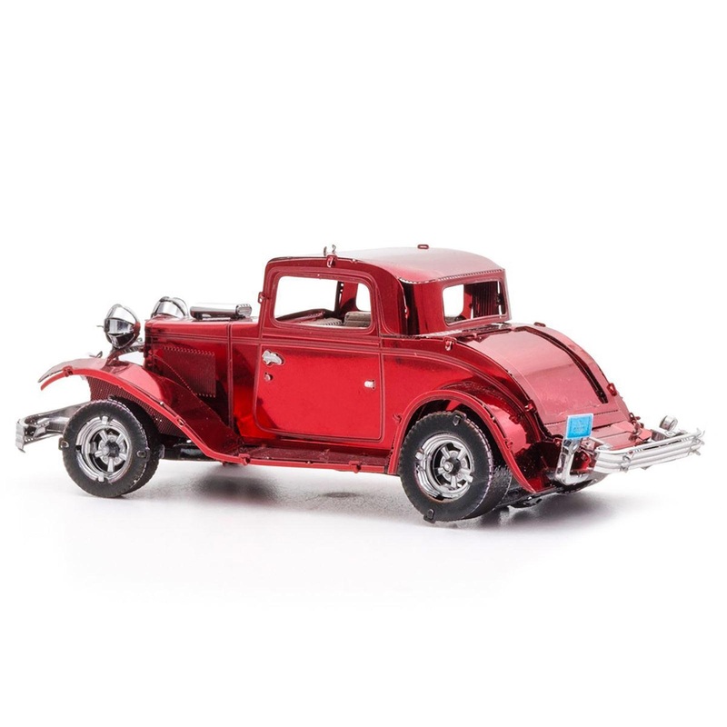 Model Kit 1932 Ford Coupe Red (Moderate Difficulty) Steel Model by Metal Earth